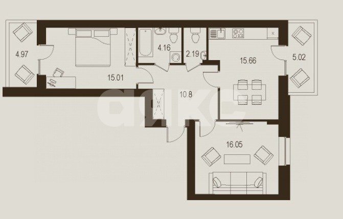 Фото №4: 2-комнатная квартира 73 м² - Луганск, Жовтневый, ул. Павла Сороки, 70А