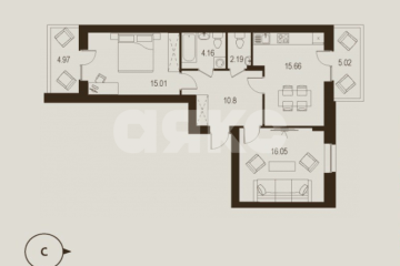 Фото №3: 2-комнатная квартира 73 м² - Луганск, р. Жовтневый, ул. Павла Сороки, 70А