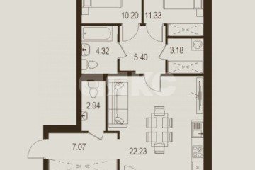 Фото №4: 2-комнатная квартира 76 м² - Луганск, р. Жовтневый, ул. Павла Сороки, 70А