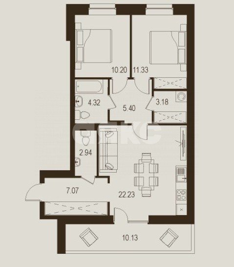 Фото №4: 2-комнатная квартира 76 м² - Луганск, Жовтневый, ул. Павла Сороки, 70А
