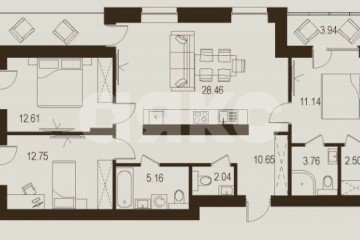 Фото №3: 3-комнатная квартира 107 м² - Луганск, р. Жовтневый, ул. Павла Сороки, 70А
