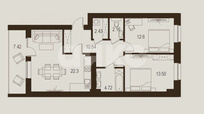 Фото №3: 2-комнатная квартира 82 м² - Луганск, Жовтневый, ул. Павла Сороки, 70А