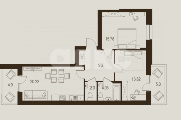 Фото №1: 2-комнатная квартира 75 м² - Луганск, р. Жовтневый, ул. Павла Сороки, 70А