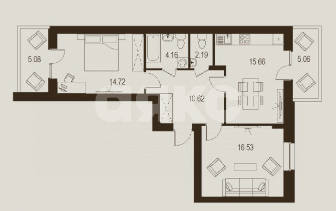 Фото №1: 2-комнатная квартира 74 м² - Луганск, Жовтневый, ул. Павла Сороки, 70А