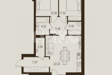Фото №1: 2-комнатная квартира 76 м² - Луганск, р. Жовтневый, ул. Павла Сороки, 70А