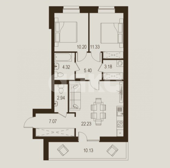Фото №1: 2-комнатная квартира 76 м² - Луганск, Жовтневый, ул. Павла Сороки, 70А