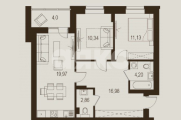 Фото №1: 2-комнатная квартира 69 м² - Луганск, р. Жовтневый, ул. Павла Сороки, 70А