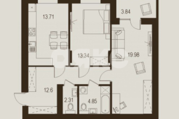 Фото №1: 2-комнатная квартира 70 м² - Луганск, р. Жовтневый, ул. Павла Сороки, 70А