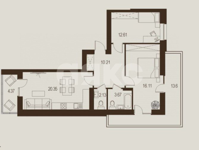 Фото №2: 2-комнатная квартира 83 м² - Луганск, Жовтневый, ул. Павла Сороки, 70А