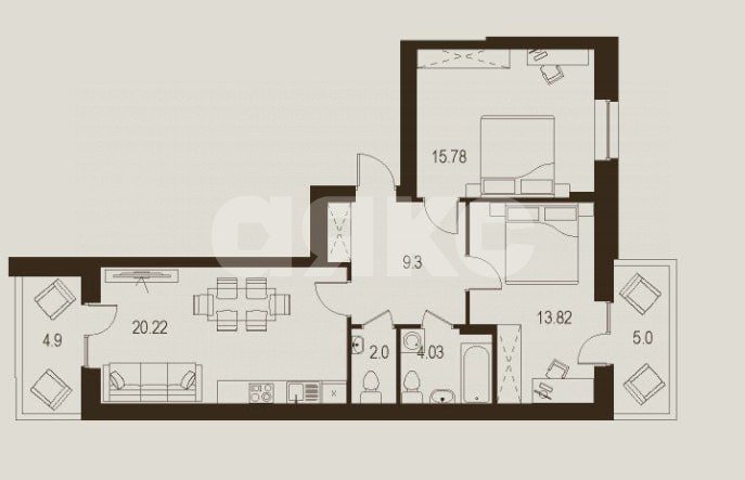 Фото №2: 2-комнатная квартира 75 м² - Луганск, Жовтневый, ул. Павла Сороки, 70А