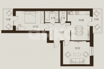 Фото №2: 2-комнатная квартира 74 м² - Луганск, р. Жовтневый, ул. Павла Сороки, 70А