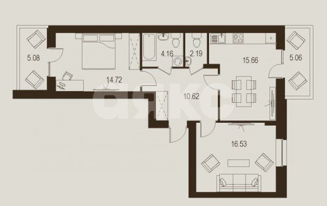 Фото №2: 2-комнатная квартира 74 м² - Луганск, Жовтневый, ул. Павла Сороки, 70А