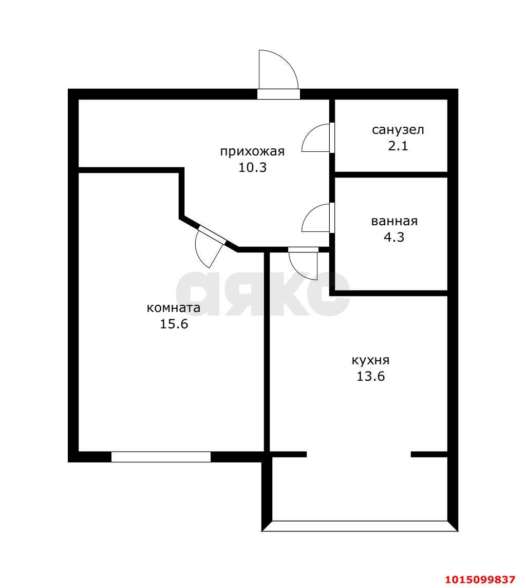 Фото №15: 1-комнатная квартира 43 м² - Краснодар, жилой комплекс Италия, ул. Веронская, 14