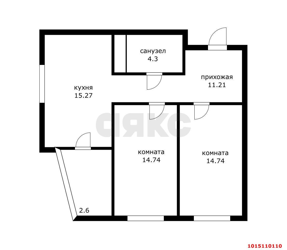Фото №17: 2-комнатная квартира 66 м² - Краснодар, Камвольно-суконный Комбинат, ул. Дежнёва, 29/3