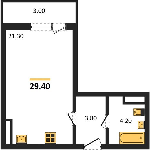 Фото №1: Студия 29 м² - Краснодар, Центральный внутригородской округ, мкр. Черёмушки