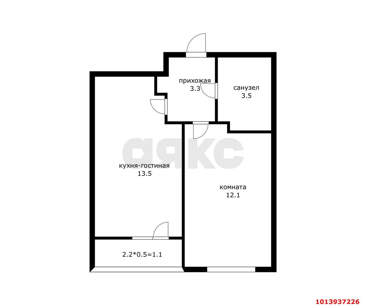 Фото №1: 1-комнатная квартира 34 м² - Российский, Прикубанский внутригородской округ, ул. Тепличная