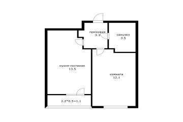 Фото №5: 1-комнатная квартира 33 м² - Российский, мкр. Прикубанский внутригородской округ, ул. Тепличная