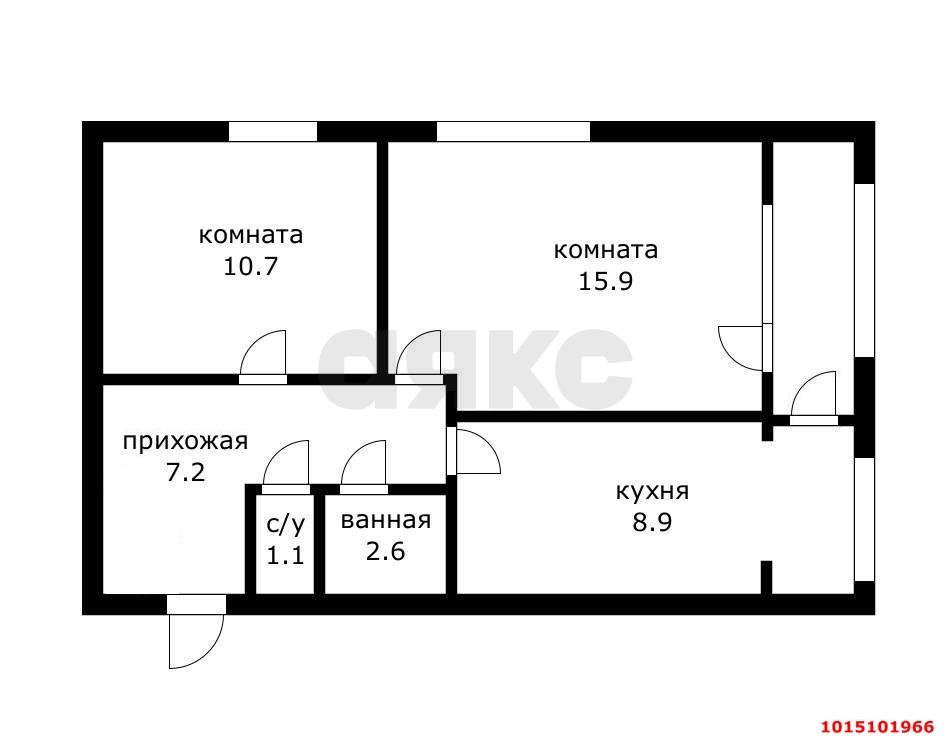 Фото №18: 2-комнатная квартира 52 м² - Лазурный, Прикубанский внутригородской округ, ул. Октябрьская, 7
