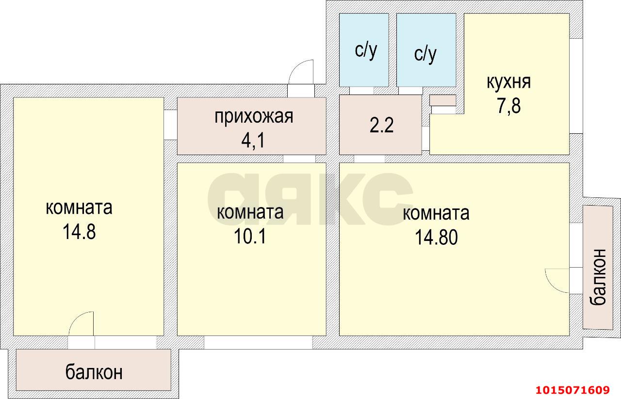 Фото №13: 3-комнатная квартира 60 м² - Краснодар, Западный внутригородской округ, ул. Бабушкина, 281/1