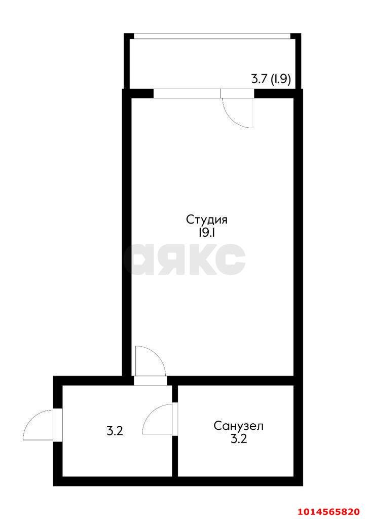 Фото №8: Студия 23 м² - Краснодар, Прикубанский внутригородской округ, мкр. жилой комплекс Лондон Парк, ул. имени Ивана Лотышева, 11