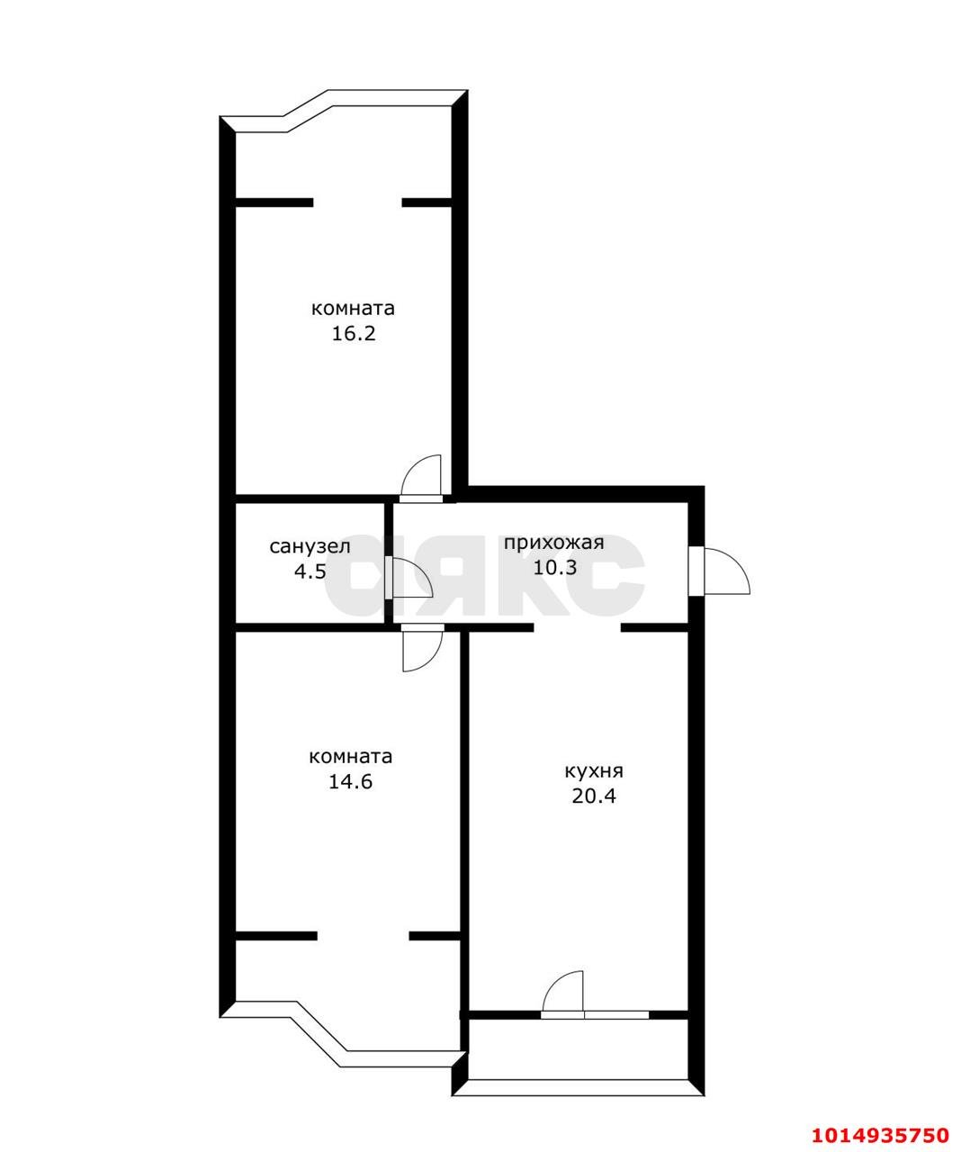 Фото №14: 2-комнатная квартира 68 м² - Краснодар, Юбилейный, ул. Рождественская набережная, 39