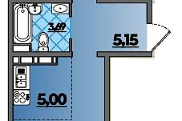 Фото №1: 1-комнатная квартира 44 м² - Берёзовый, мкр. жилой комплекс Молодёжный-2, ул. имени Профессора Малигонова, 42/3