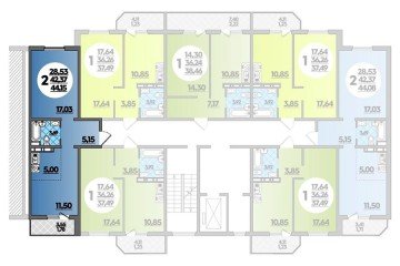 Фото №4: 1-комнатная квартира 44 м² - Берёзовый, мкр. жилой комплекс Молодёжный-2, ул. имени Профессора Малигонова, 42/3