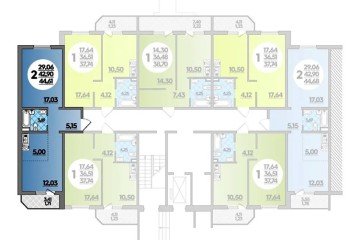 Фото №4: 1-комнатная квартира 44 м² - Берёзовый, мкр. жилой комплекс Молодёжный-2, ул. имени Профессора Малигонова, 42/3