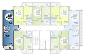 Фото №4: 1-комнатная квартира 44 м² - Берёзовый, мкр. жилой комплекс Молодёжный-2, ул. имени Профессора Малигонова, 42/3
