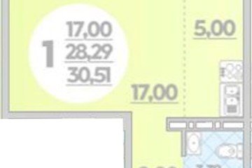 Фото №1: Студия 30 м² - Берёзовый, мкр. жилой комплекс Молодёжный-2, ул. имени Профессора Малигонова, 42/3