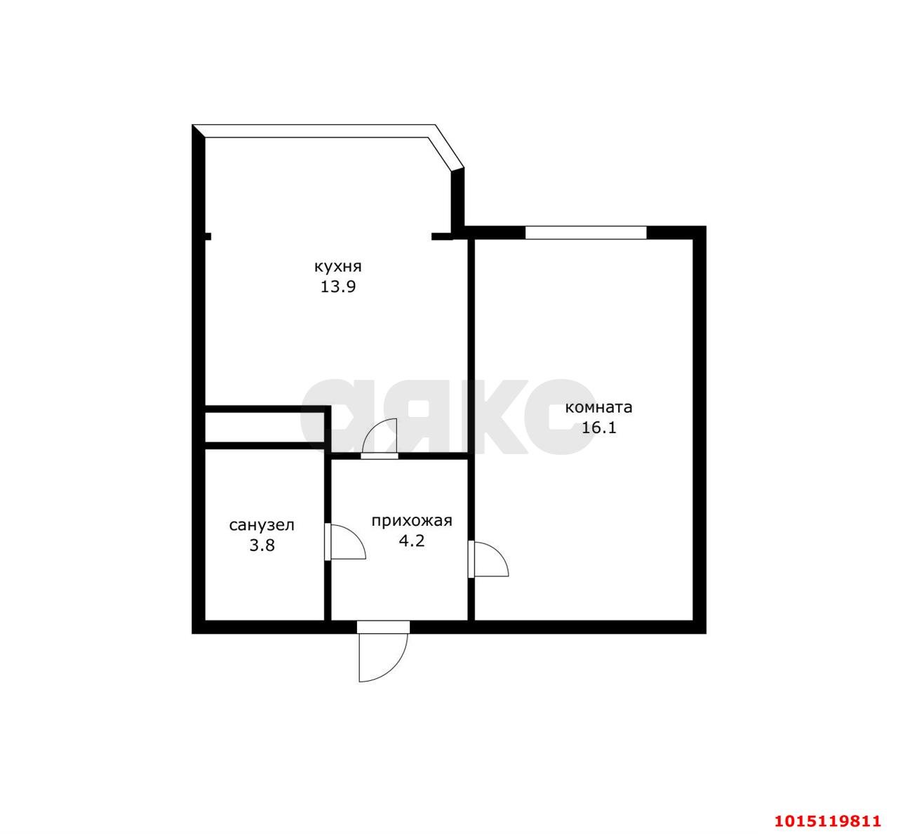 Фото №13: 1-комнатная квартира 38 м² - Яблоновский, ул. Гагарина, 165/1