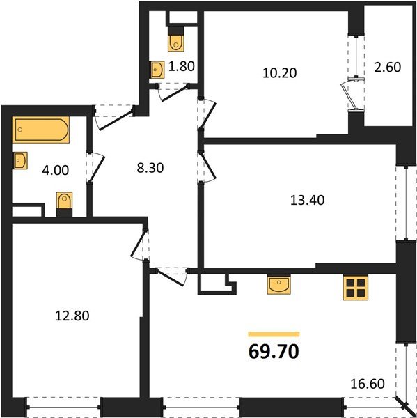 Фото №1: 3-комнатная квартира 69 м² - Краснодар, Догма Парк, мкр. Прикубанский внутригородской округ, ул. Марины Цветаевой, 34
