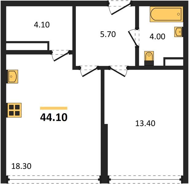 Фото №1: 1-комнатная квартира 44 м² - Краснодар, Догма Парк, мкр. Прикубанский внутригородской округ, ул. Марины Цветаевой, 34