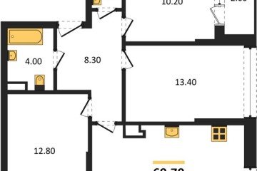 Фото №1: 3-комнатная квартира 69 м² - Краснодар, мкр. Прикубанский внутригородской округ, ул. Марины Цветаевой, 34