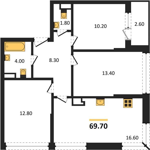Фото №1: 3-комнатная квартира 69 м² - Краснодар, Догма Парк, мкр. Прикубанский внутригородской округ, ул. Марины Цветаевой, 34