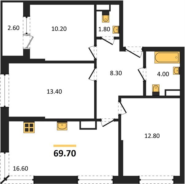 Фото №1: 3-комнатная квартира 69 м² - Краснодар, Догма Парк, мкр. Прикубанский внутригородской округ, ул. Марины Цветаевой, 34