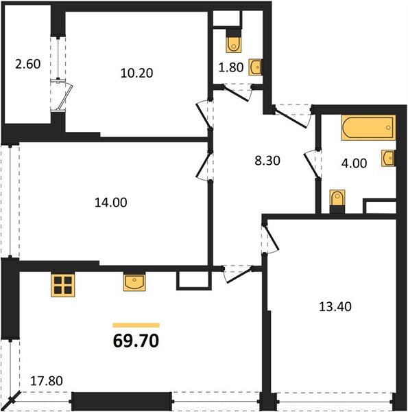 Фото №1: 3-комнатная квартира 69 м² - Краснодар, Догма Парк, мкр. Прикубанский внутригородской округ, ул. Марины Цветаевой, 34
