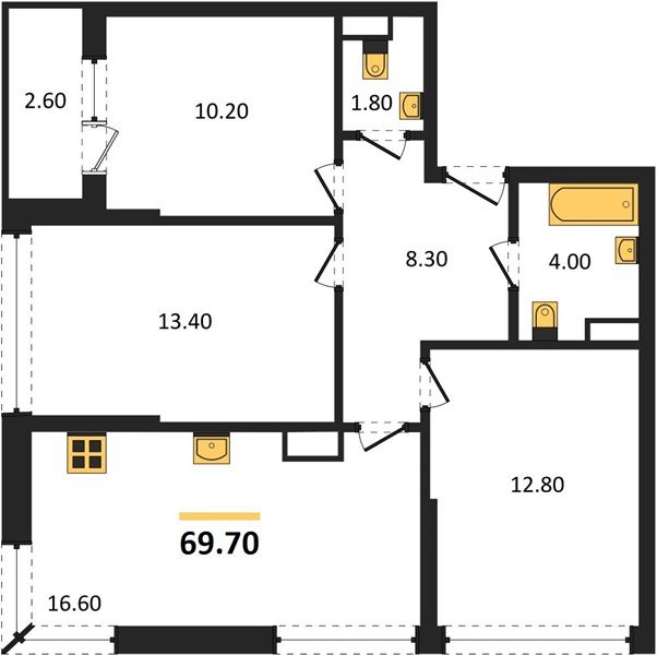 Фото №1: 3-комнатная квартира 69 м² - Краснодар, Догма Парк, мкр. Прикубанский внутригородской округ, ул. Марины Цветаевой, 34