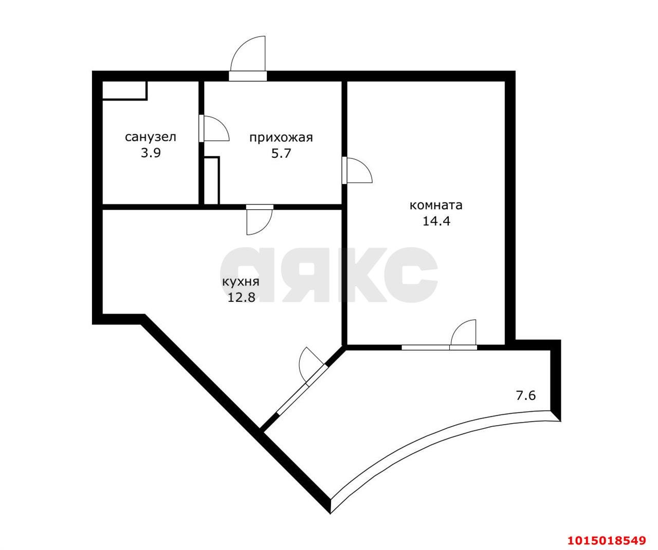 Фото №12: 1-комнатная квартира 44 м² - Краснодар, Достояние, ул. Григория Булгакова, 10