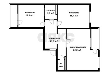 Фото №5: 3-комнатная квартира 77 м² - Краснодар, мкр. жилой комплекс Квартал № 6, ул. имени 75-летия Победы, 26/1