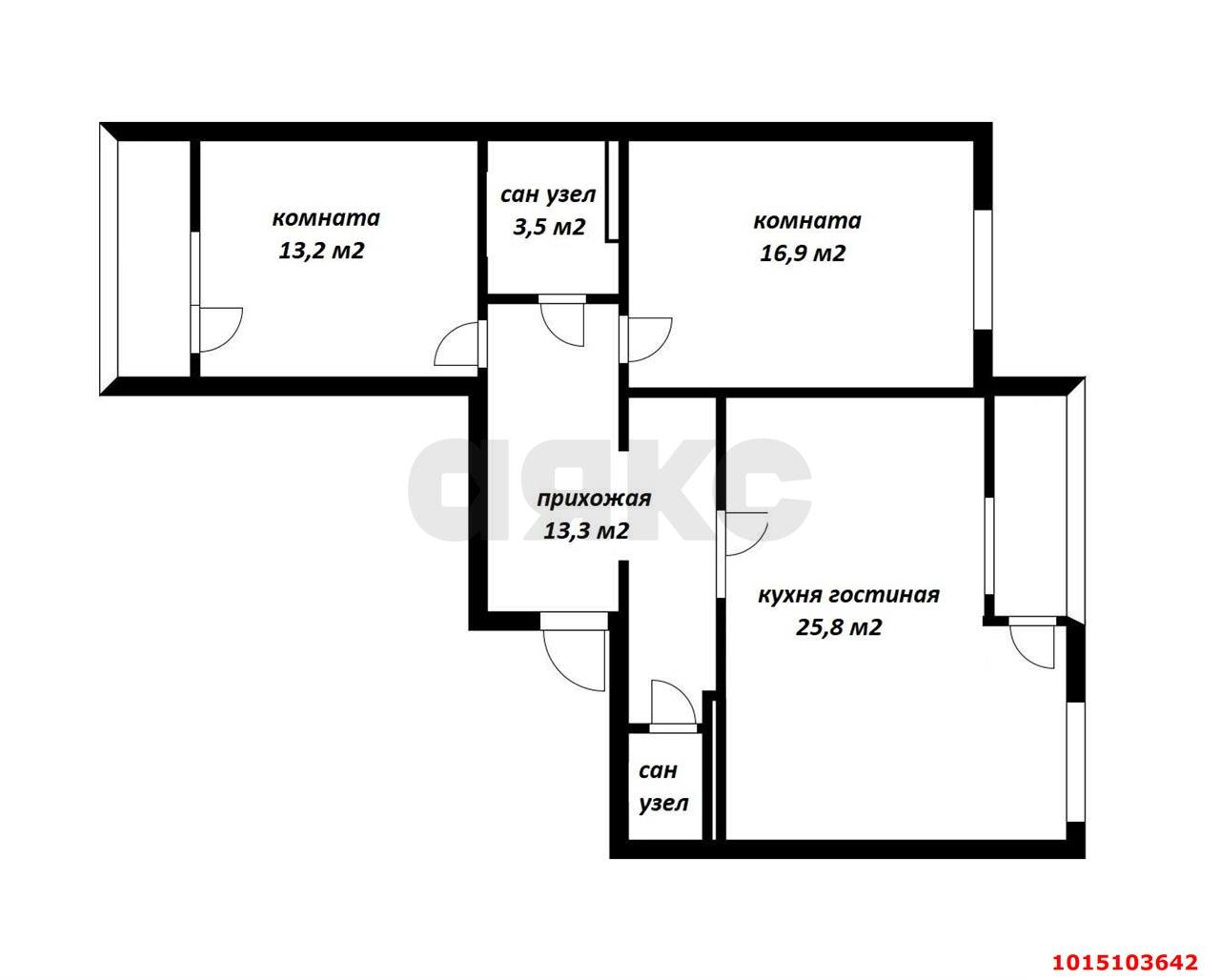 Фото №5: 3-комнатная квартира 77 м² - Краснодар, жилой комплекс Квартал № 6, ул. имени 75-летия Победы, 26/1