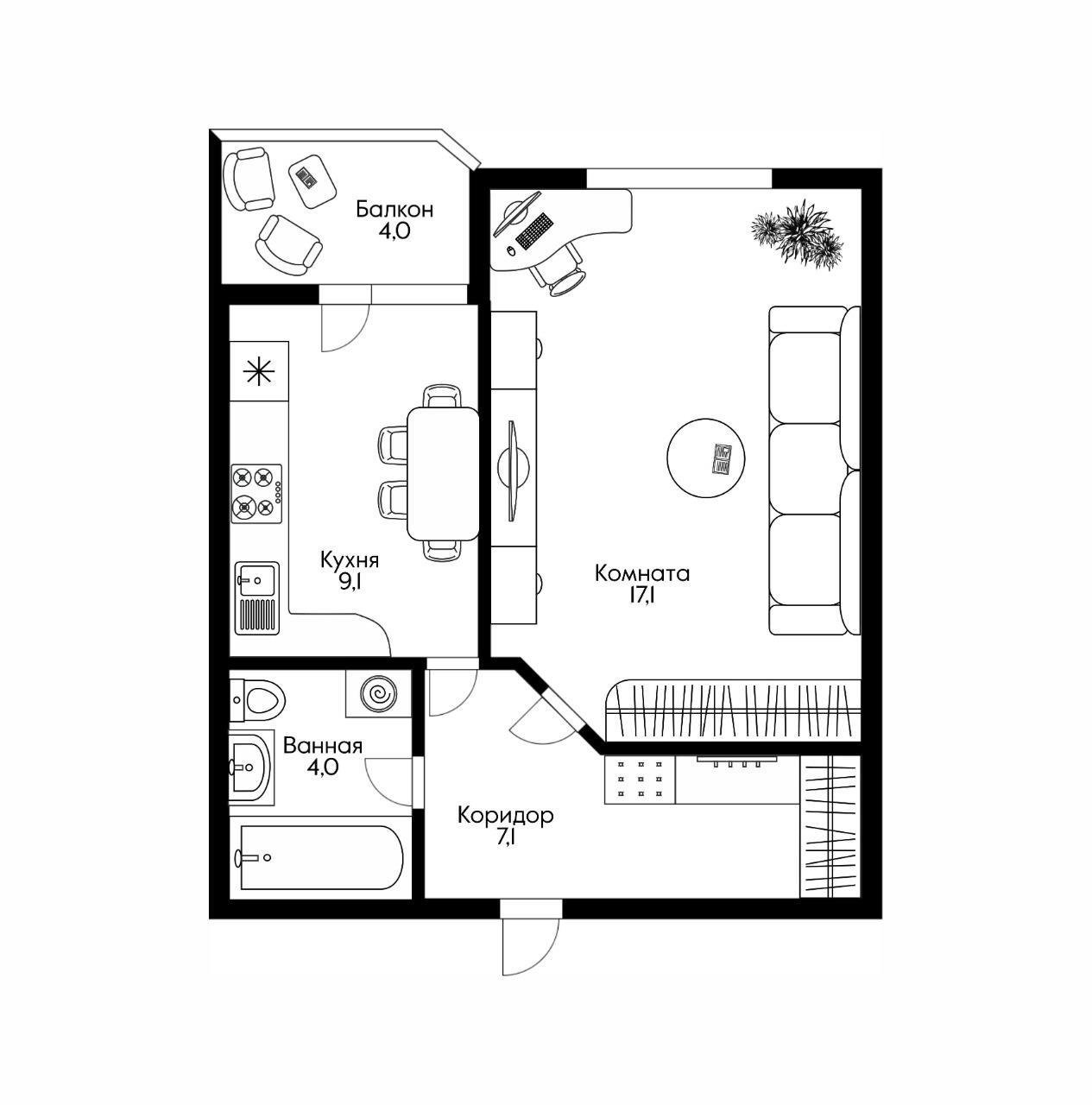 Фото №12: 1-комнатная квартира 40 м² - Краснодар, ЖК Прованс, Прикубанский внутригородской округ, мкр. жилой комплекс Прованс, ул. Генерала Петрова, 7