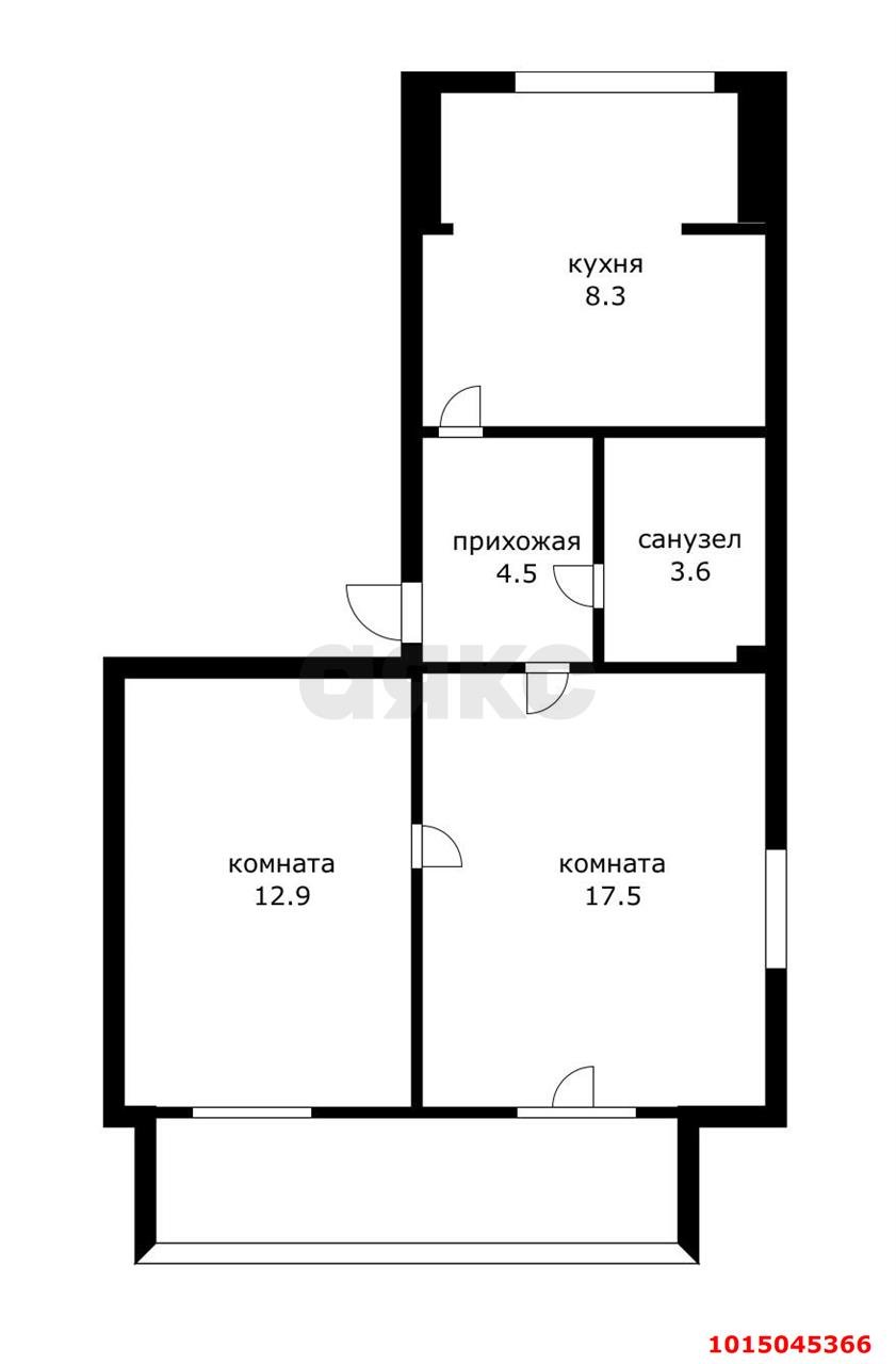 Фото №12: 2-комнатная квартира 46 м² - Краснодар, Хлопчато-бумажный Комбинат, ул. Лизы Чайкиной, 7