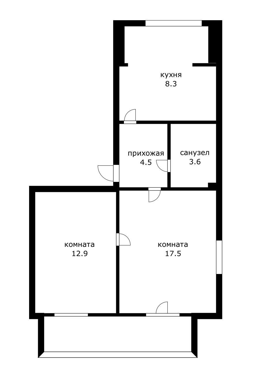 Фото №12: 2-комнатная квартира 46 м² - Краснодар, Карасунский внутригородской округ, мкр. Хлопчато-бумажный Комбинат, ул. Лизы Чайкиной, 7