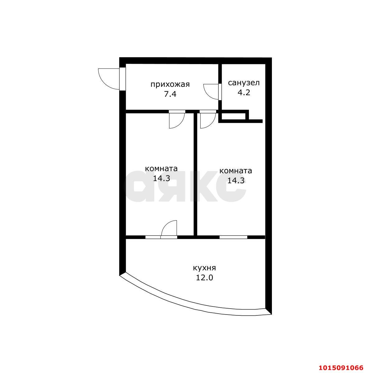 Фото №13: 2-комнатная квартира 54 м² - Краснодар, жилой комплекс Инсити-Парк, ул. Командорская, 1Б
