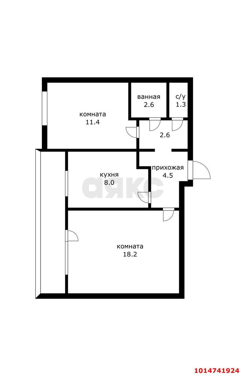 Фото №3: 2-комнатная квартира 54 м² - Краснодар, Комсомольский, ул. Симферопольская, 30/1