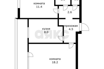 Фото №3: 2-комнатная квартира 54 м² - Краснодар, мкр. Комсомольский, ул. Симферопольская, 30/1