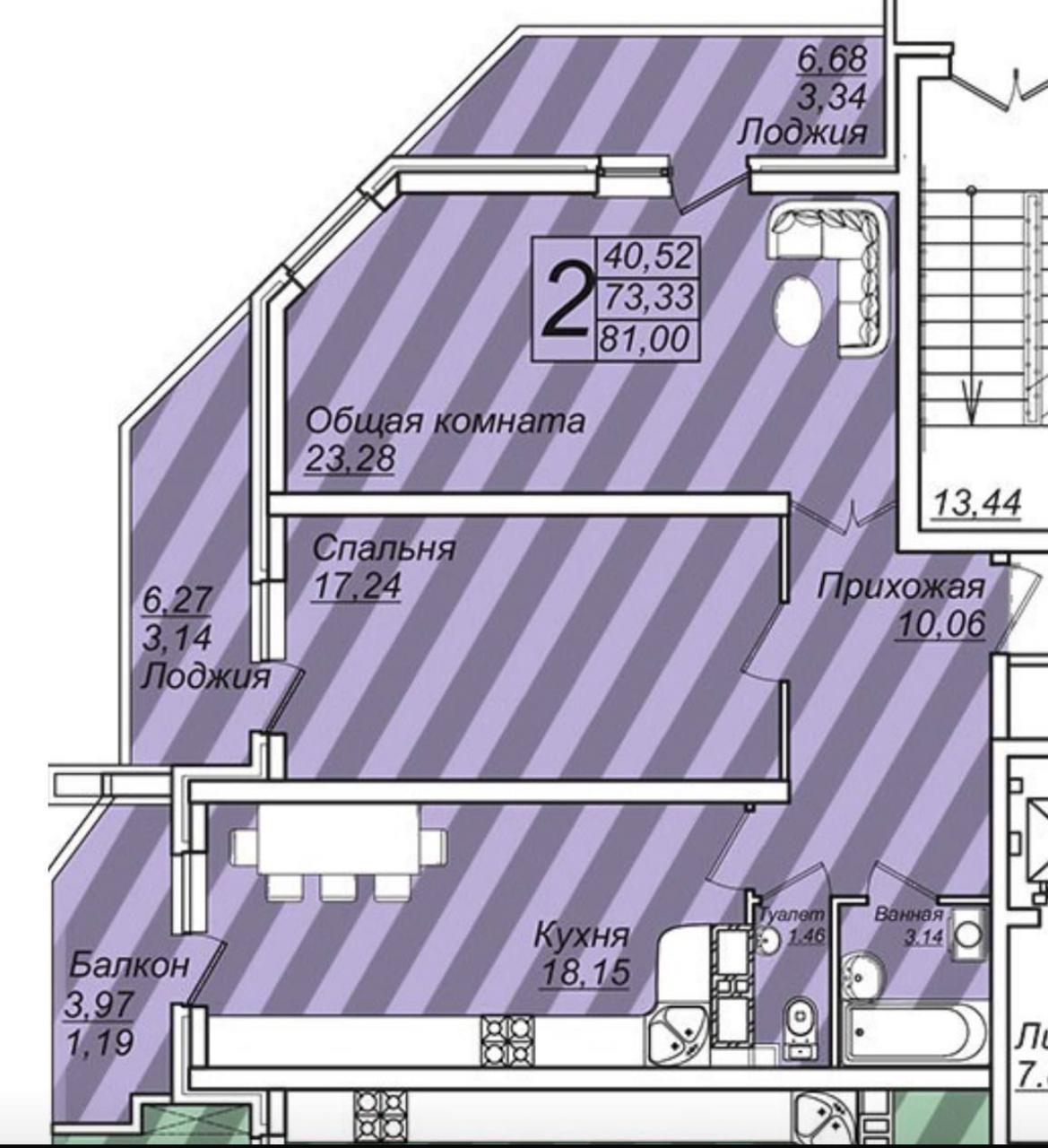 Фото №17: 2-комнатная квартира 81 м² - Краснодар, Карасунский внутригородской округ, Черёмушки, мкр. ЖК Большая Таманская, ул. Таманская, 153к1