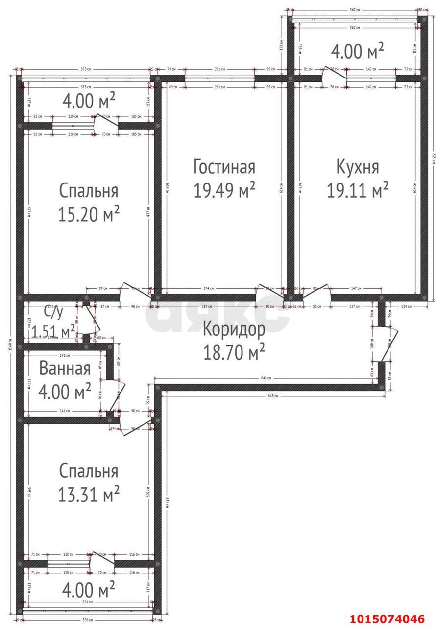 Фото №14: 3-комнатная квартира 91 м² - Краснодар, Микрохирургии глаза, ул. Академика Лукьяненко, 28