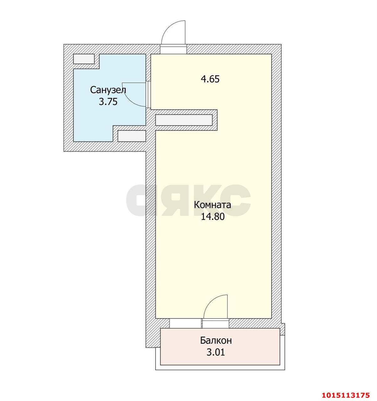 Фото №8: Студия 23 м² - Краснодар, жилой комплекс Видный, ул. Командорская, 3к2
